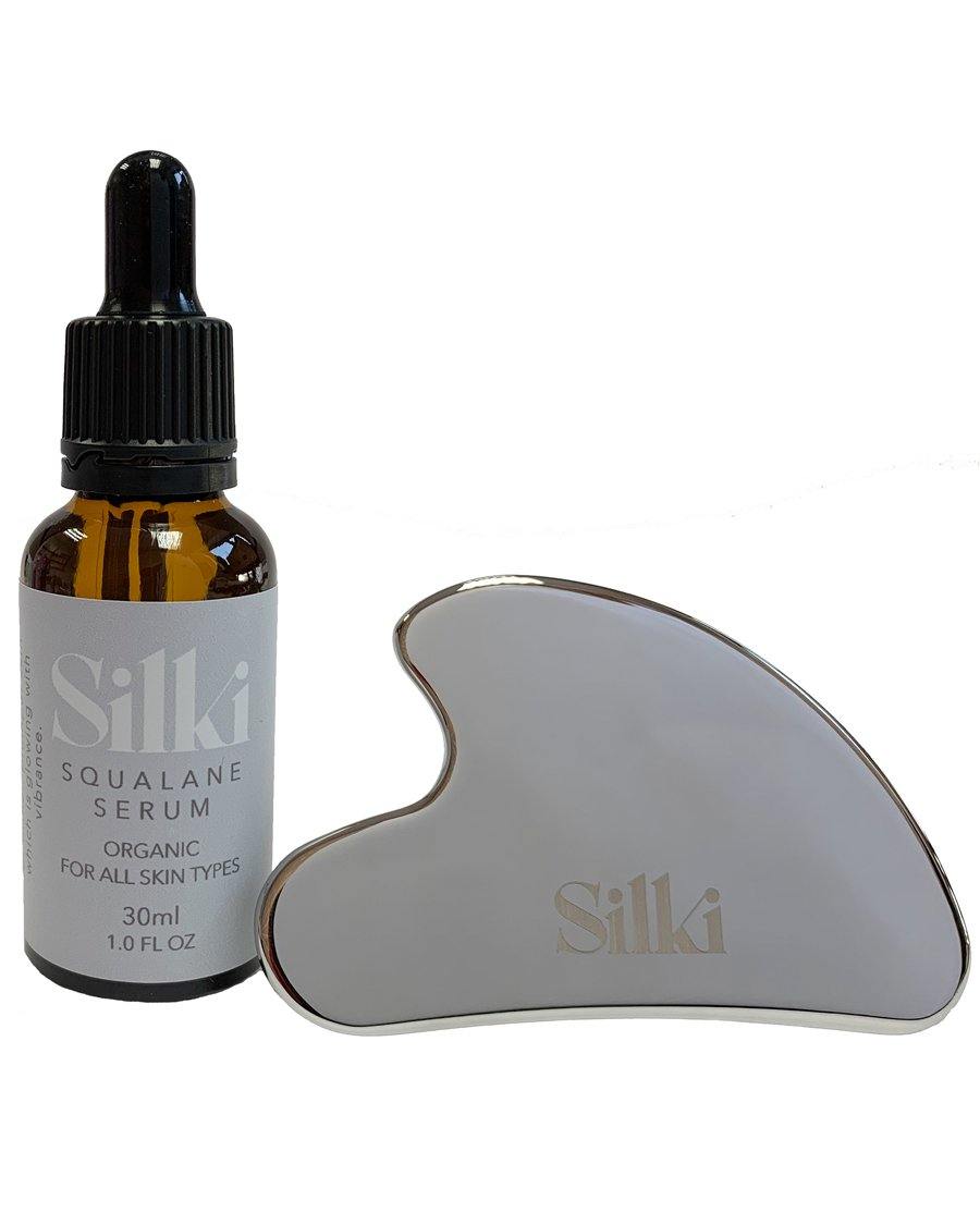 Gua Sha Stainless Steel & Squalane Oil - Silki